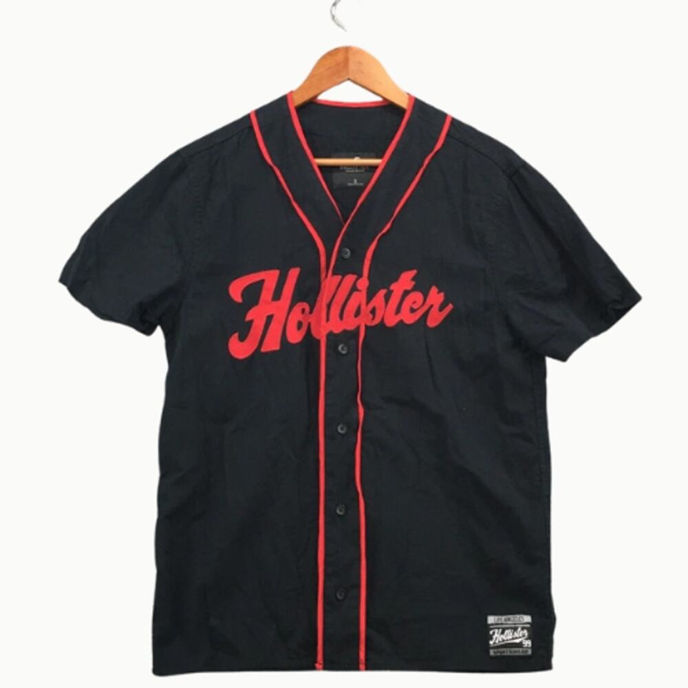 Hollister Los Angeles 99 Jersey Shirt in Black & Red – EUC Size L - Picture 2 of 5